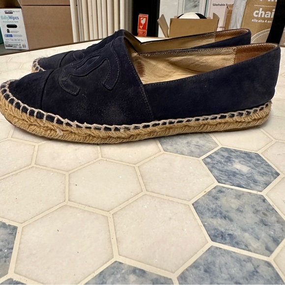 Chanel navy suede espadrille size 37 - Picture 3 of 6